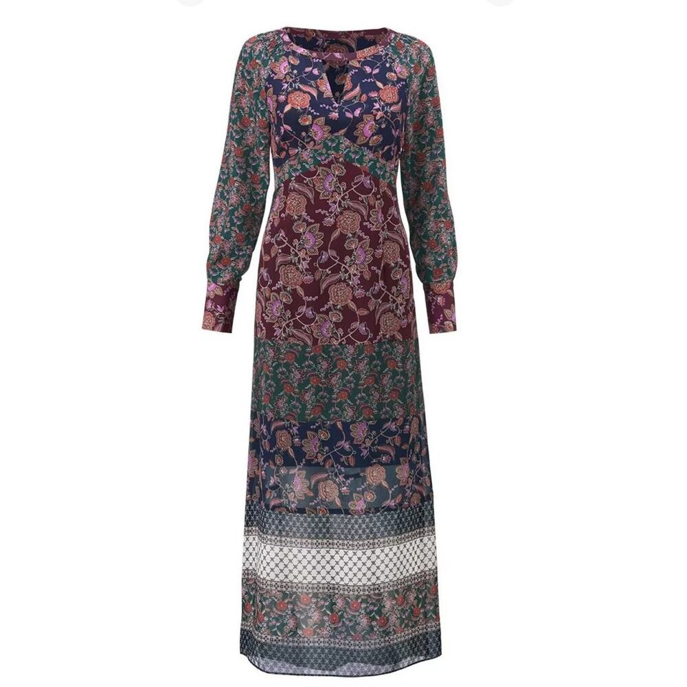 Cabi Festive Retro Flower Maxi Dress NWT